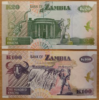 Zambia 20/100 Kwacha 1992