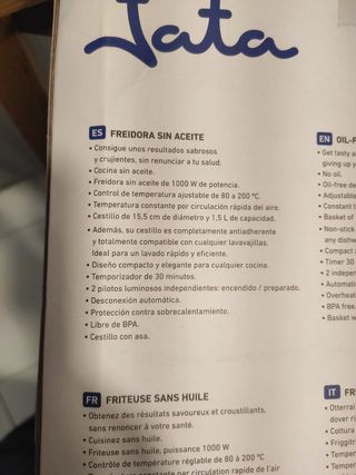 Freidora sin aceite JATA