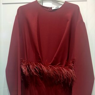 Vestido plumas 