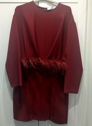 Vestido plumas 