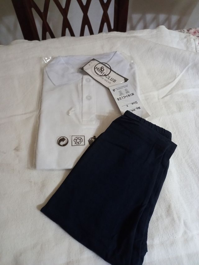 Leggins+polo bianca bimba  6 anni 