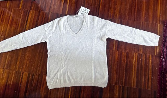 Golf Kangra donna rosa pallido in alpaca e cotone