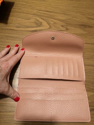 Portafogli in similpelle rosa nuovo