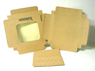 Cajas cartón Cuadrada ventana gomas