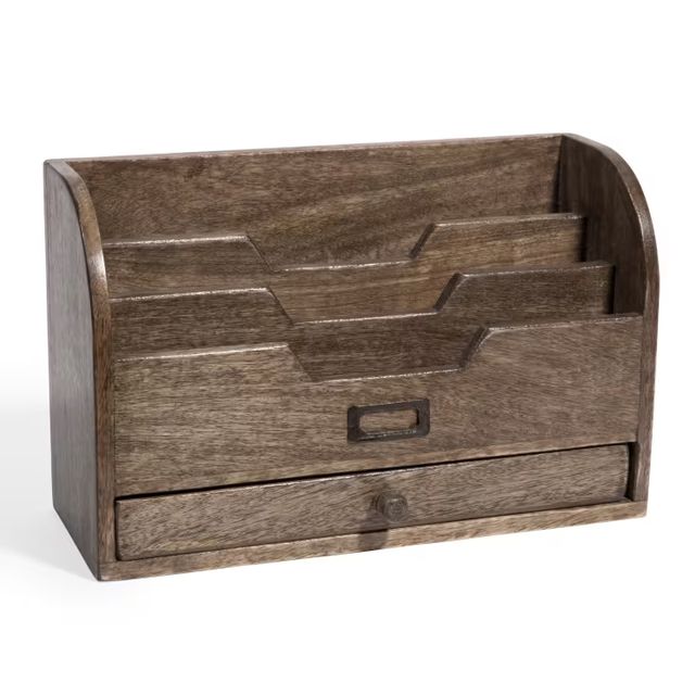 Portacartas de madera de mango