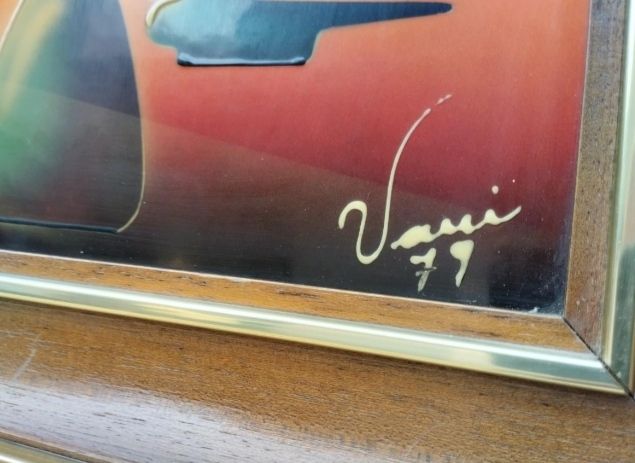 Cuadro vintage arte futurista, 1978- Vani