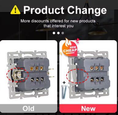 Interruptor, 2-gang, aleación de aluminio,de pared