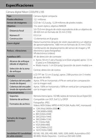 cámara digital nikon coolplix L105