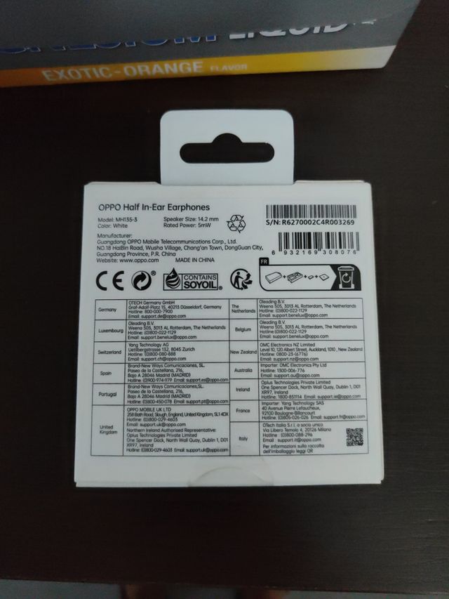 Auriculares OPPO tipo C PRECINTADO