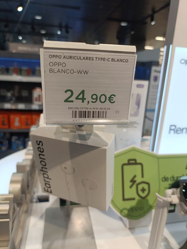 Auriculares OPPO tipo C PRECINTADO