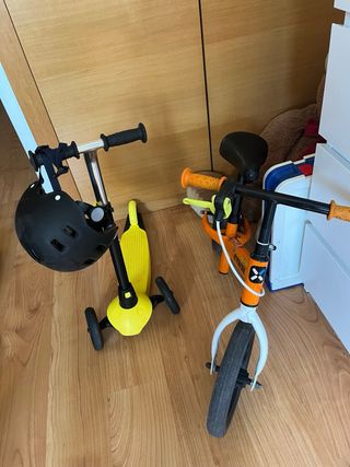 Patin y bicicleta equilibrio niño