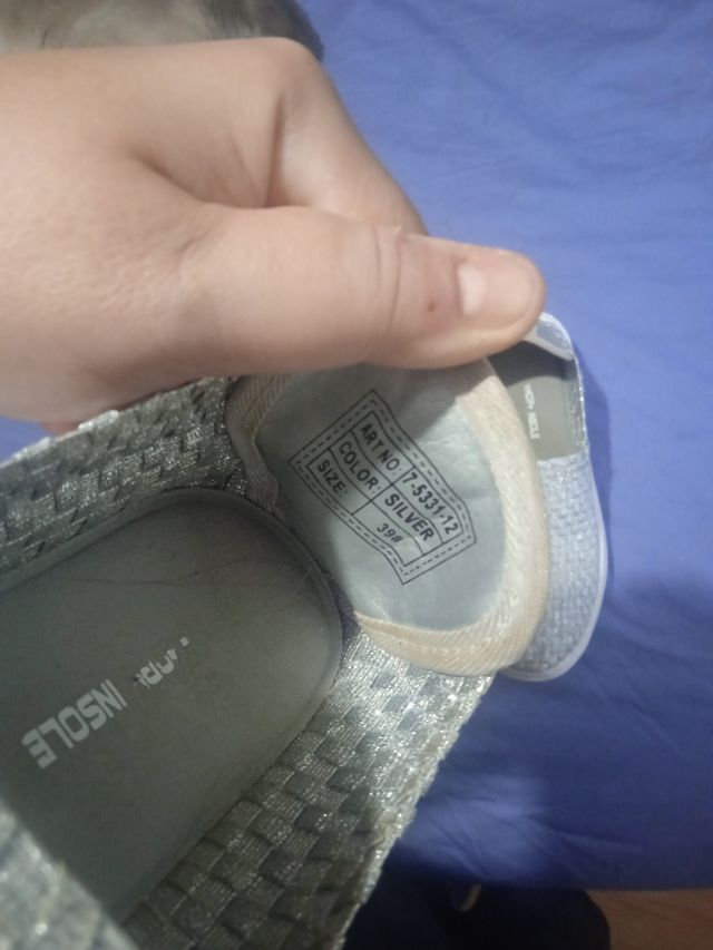 Zapatillas plateadas 39