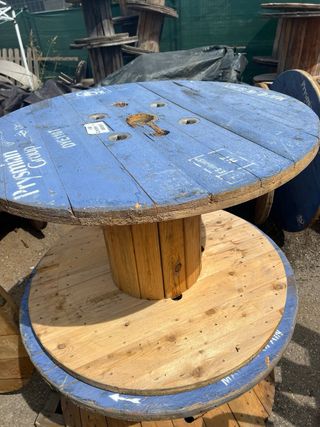 ♻️MESAS BOBINAS CARRETE MADERA CABLE CHILLPALET 🧵‼️