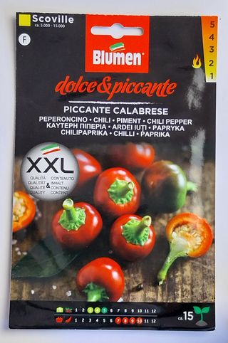 25 Semillas Guindilla de Calabria Picante 2/5