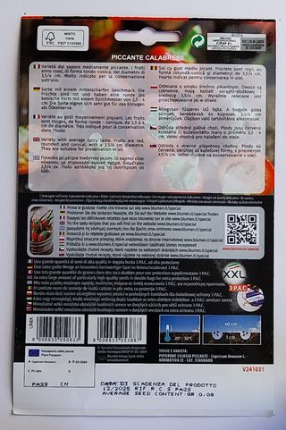 25 Semillas Guindilla de Calabria Picante 2/5