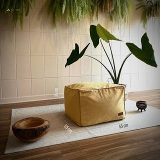 Poggiapiedi Design Puff in velluto 50x40x30