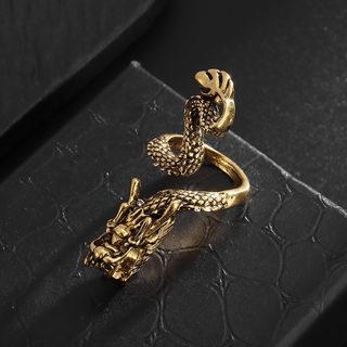 Anillo del Dragón Dorado Titanio