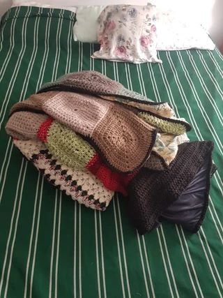 Manta de lana forrada hecha a mano