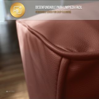 Poggiapiedi pouf di design in similpelle - 55x55x30