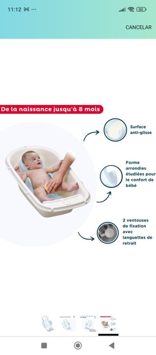 Amaca adaptador bañera bebe