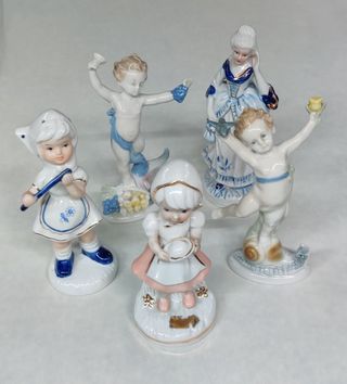 Lotto statuette bomboniere vintage in porcellana