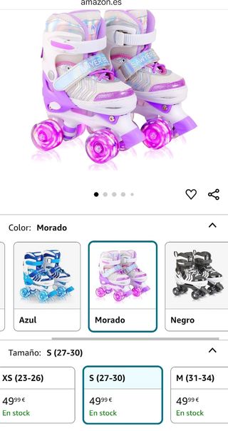 Patines niña con luces led