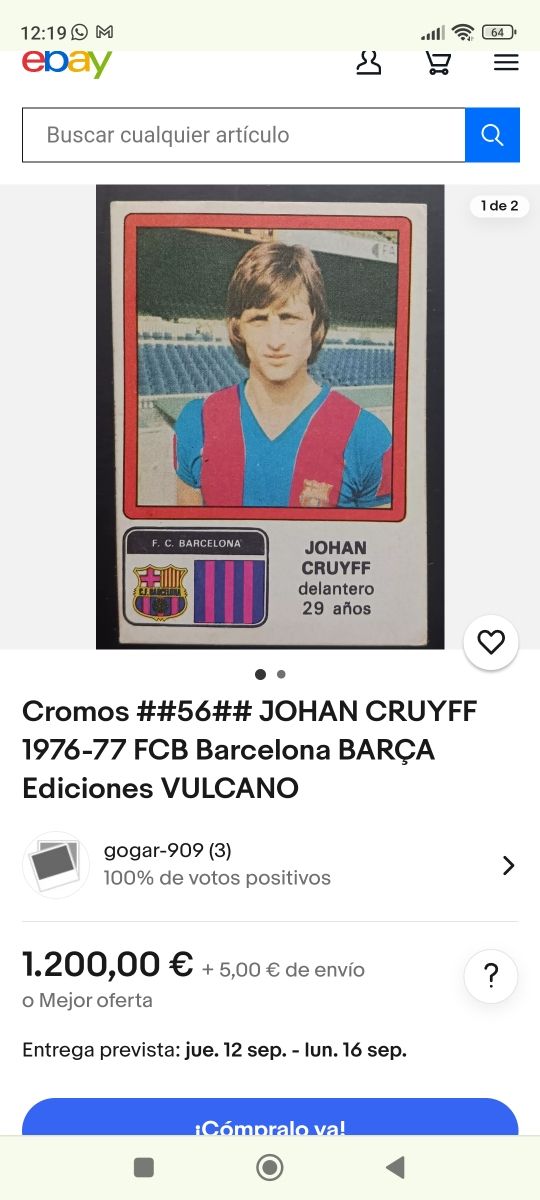 Cromo Johan Cruyff 1976-1977 ed vulcano Panini