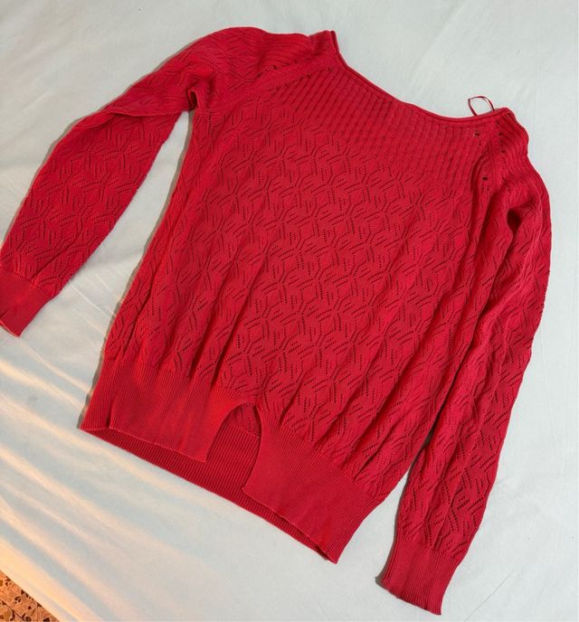 Maglia traforata corallo tg S Piazza Italia