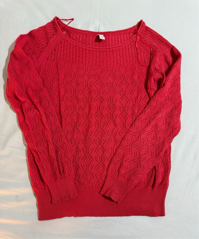 Maglia traforata corallo tg S Piazza Italia