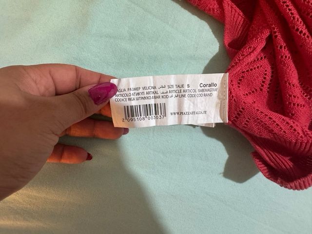 Maglia traforata corallo tg S Piazza Italia