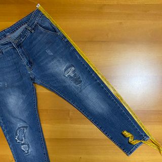 Jeans Ripped Strappi Effetto Strappato Blu Scuro
