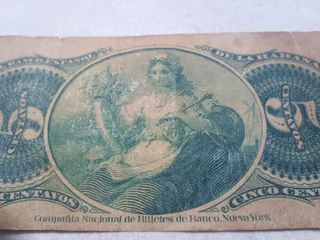 BILLETE DE 5 CENTAVOS. 1872. BCO ESPAÑOL HABANA 