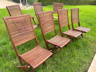 Sillas de teca de jardín (7)