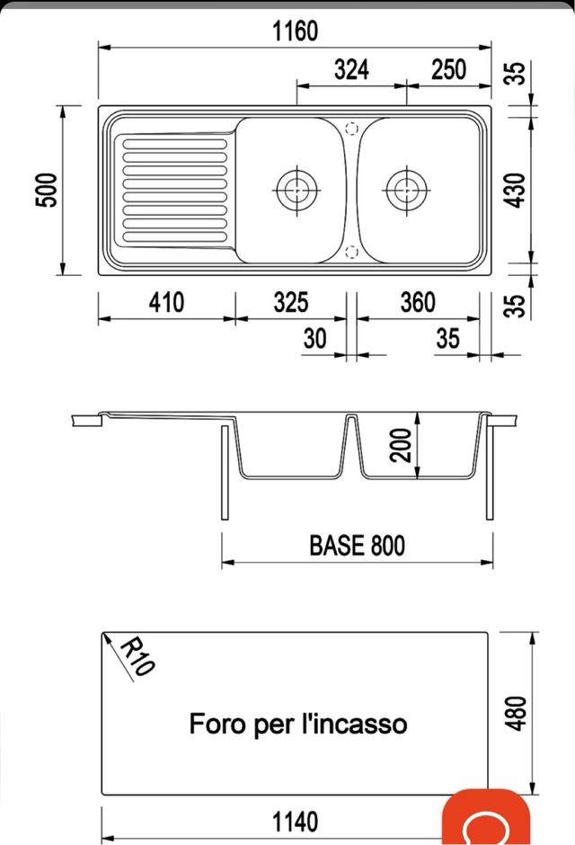 Fregadero de cuarzo de cocina empotrado HR1162