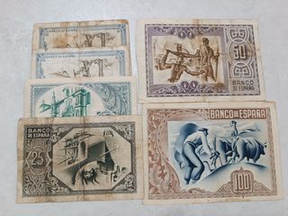 LOTE DE 6 BILLETES DE BILBAO. SERIE DE 1937