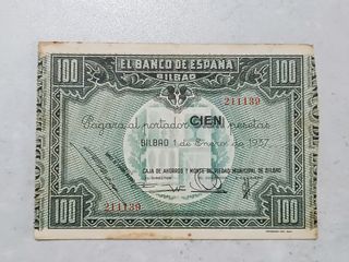 LOTE DE 6 BILLETES DE BILBAO. SERIE DE 1937