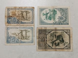 LOTE DE 6 BILLETES DE BILBAO. SERIE DE 1937