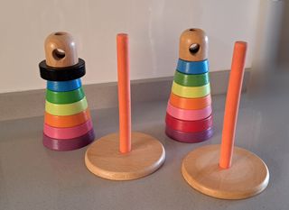 Juguetes Faros de madera y cubo