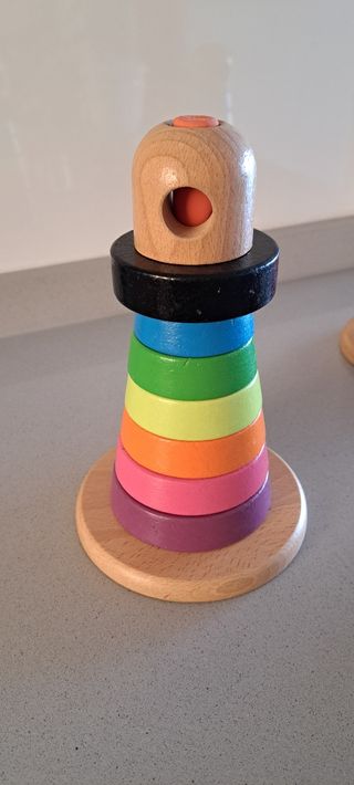 Juguetes Faros de madera y cubo