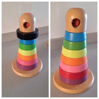 Juguetes Faros de madera y cubo