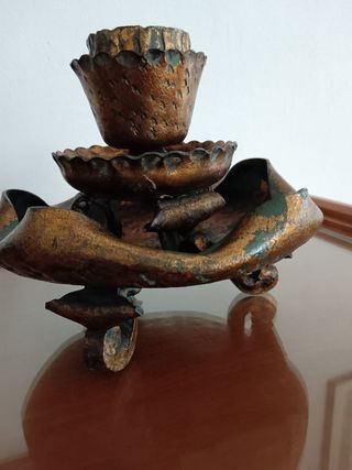 Portacandele in ferro battuto vintage