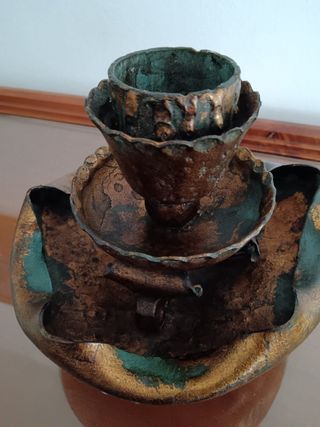 Portacandele in ferro battuto vintage