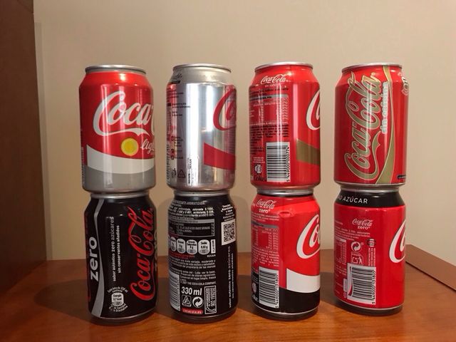 Lata, Coca Cola Zero, Light e senza caffeina