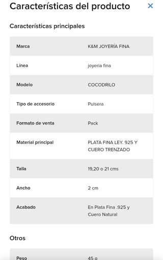 Exclusiva pulsera hombre cocodrilo plata ley piel