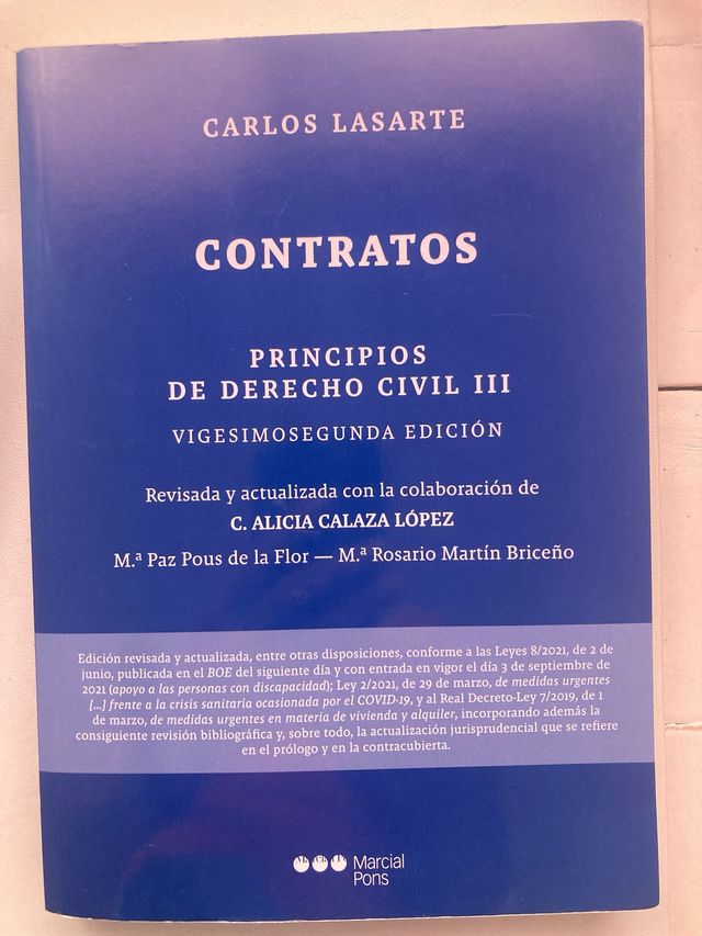 Contratos. Principios de Derecho Cuvil III.