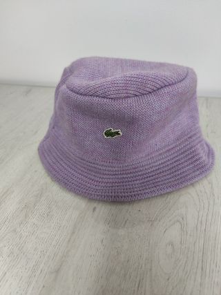  Gorro guantes lacoste lila morado lana