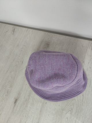  Gorro guantes lacoste lila morado lana