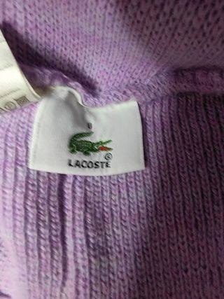  Gorro guantes lacoste lila morado lana