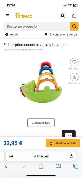 Juguete cocodrilo fisher price