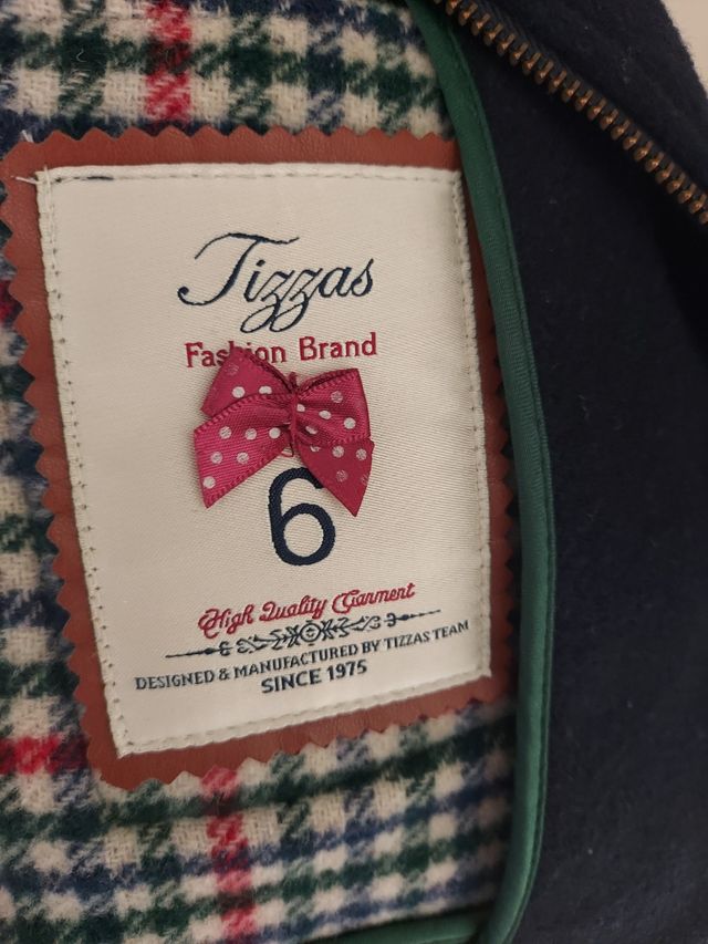 Abrigo paño azul marino Tizzas 6 años